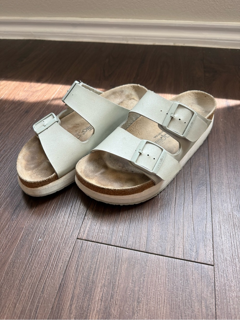Birkenstock Papillio Arizona Flex Platform Birko Flor Gray Slide On Sandal Shoes